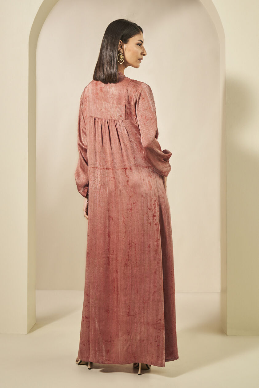Sahla Dabu Hand-block Printed Kaftan - Pink, Pink, image 3