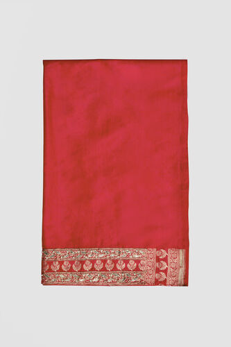 Shalena Benarasi Silk Embroidered Saree - Red, Red, image 9