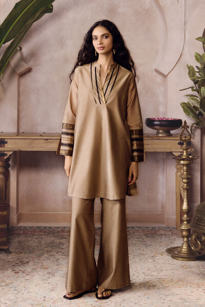 Glyn Handwoven Maheshwari Co-ord - Gold