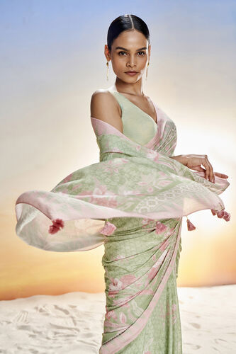 Floriana Saree Set - Sage, Sage, image 5