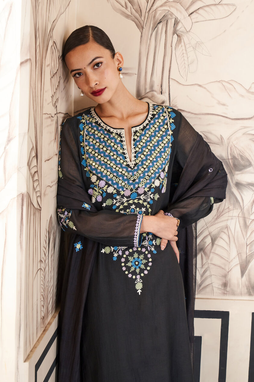 Faramir SEWA Hand-embroidered Suit Set - Black, Black, image 4