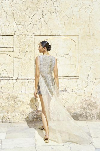 Gleam Of The Forest Silk Cape - Beige, Beige, image 2