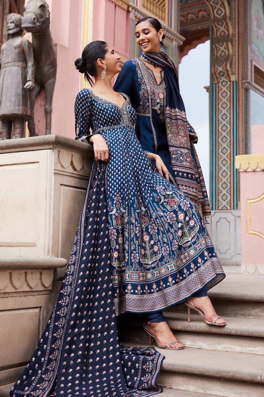 Naima Anarkali Set - Blue, Blue, image 4