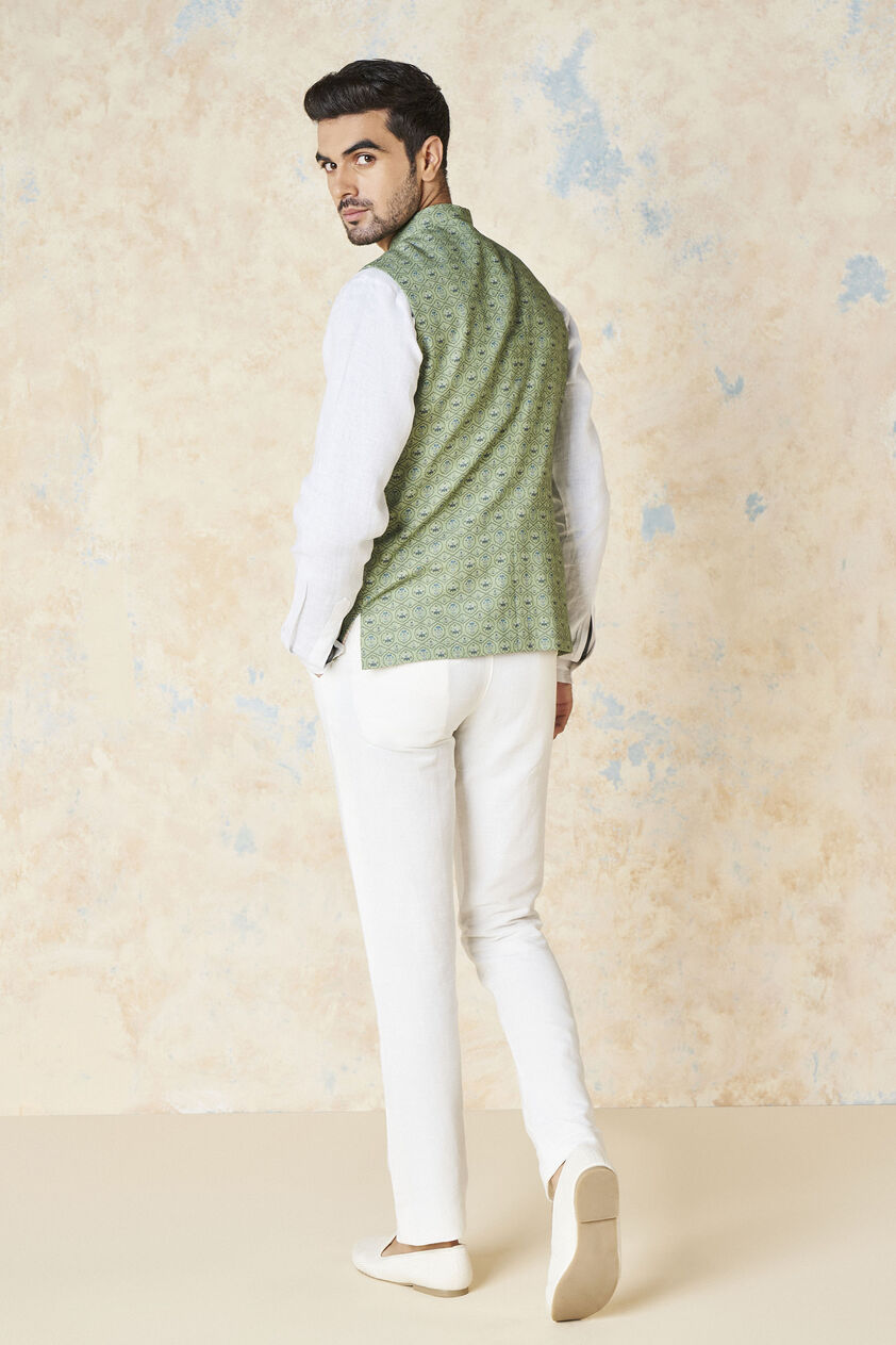 Nimay Nehru Jacket - Green, Green, image 3