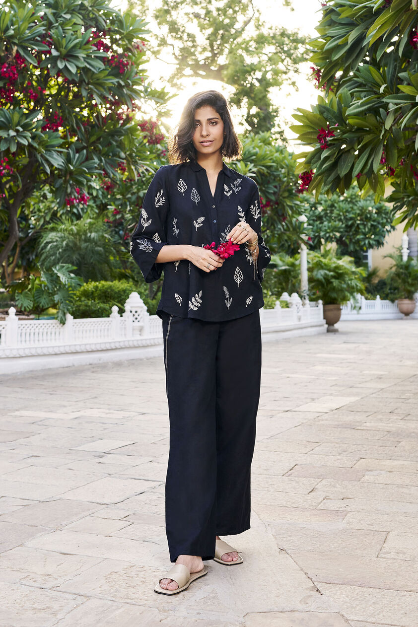 Springtime SEWA Hand-embroidered Coord - Black, Black, image 7