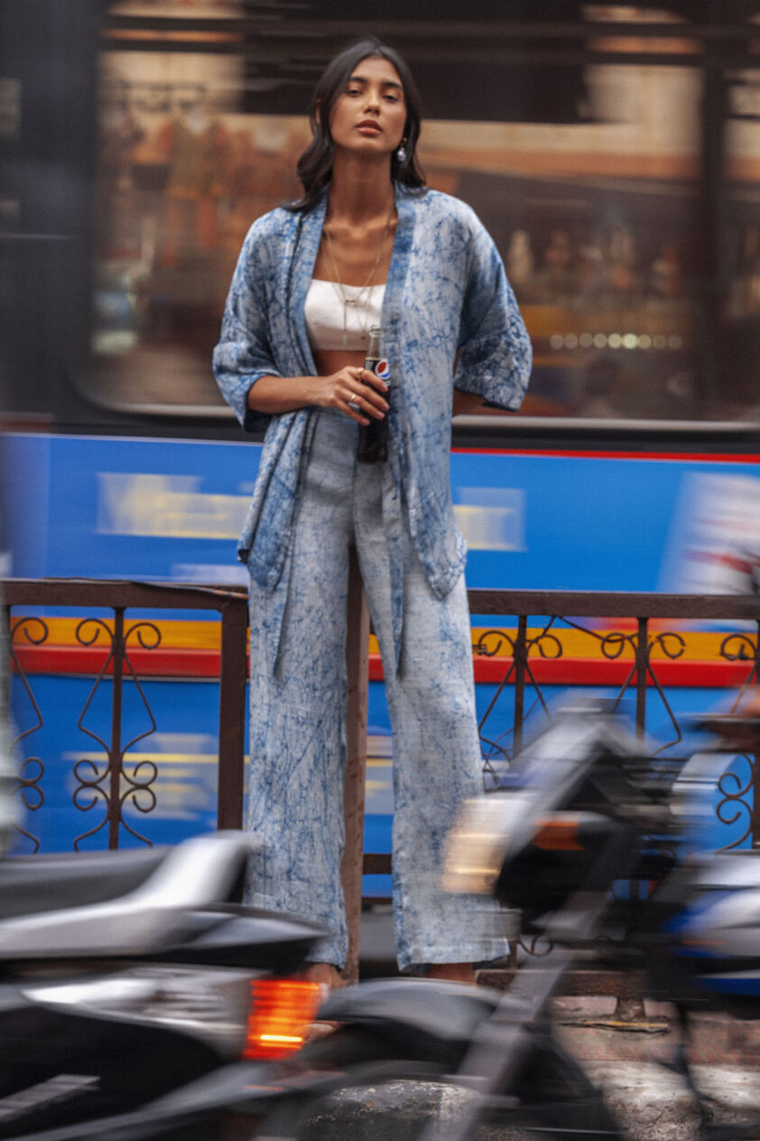 Jaipur Blue Overlap Coord Set - Indigo, Indigo, image 3