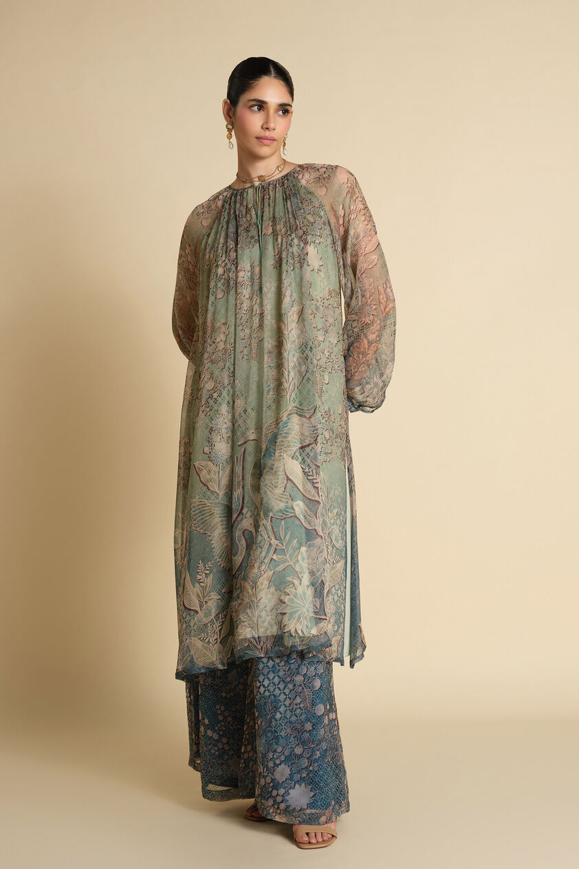 Alarka Printed Kurta Set - Powder Blue, Powder Blue, image 1