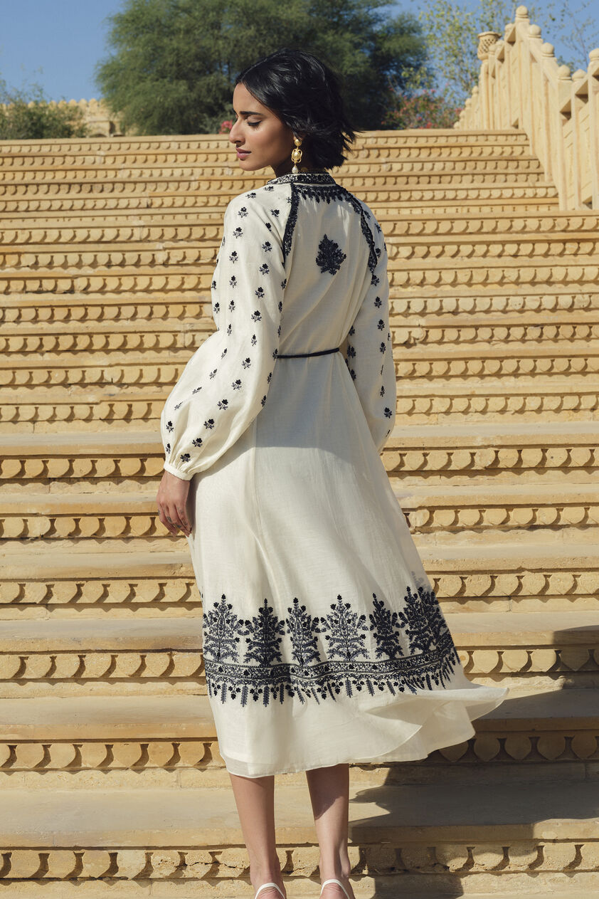 Sawsan Embroidered Mul Dress - White, White, image 2