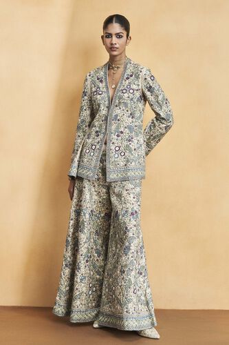 Flora and Fauna Zari Pant Set - Gold, Gold, image 1