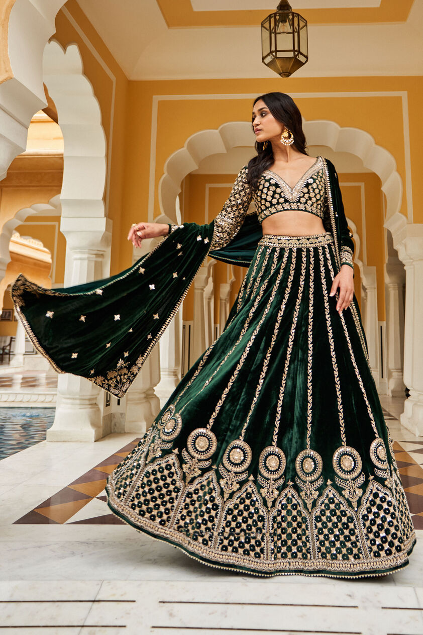 Shumaila Lehenga - Green, Green, image 2