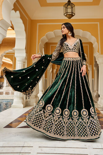 Shumaila Lehenga - Green, Green, image 2