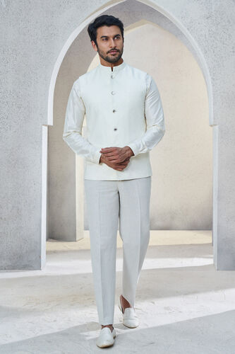 Shwar Nehru Jacket - Ivory, Ivory, image 1