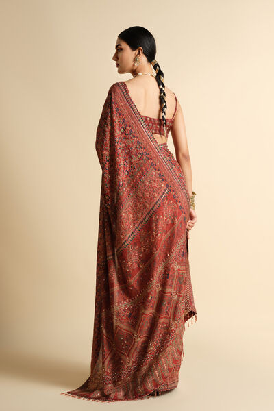 Apramiti Sequin Saree - Red