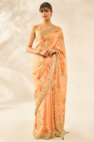 1 - Gamya Saree - Peach, image 1