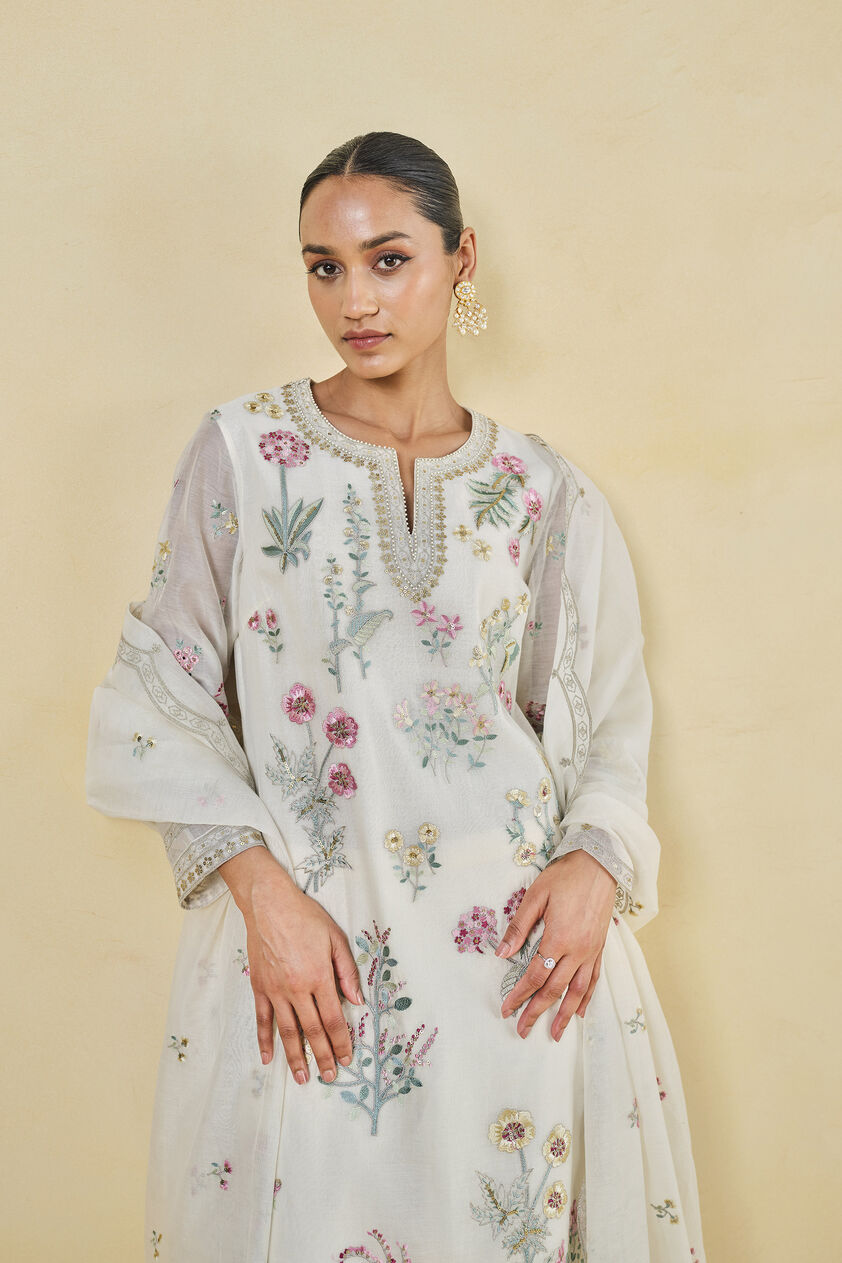 Melisma Embroidered Mul Suit Set - Natural, Natural, image 3