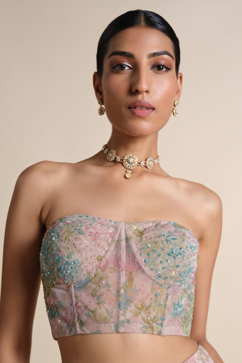 Levana Sequin Choli - Powder Blue, Multi, image 1