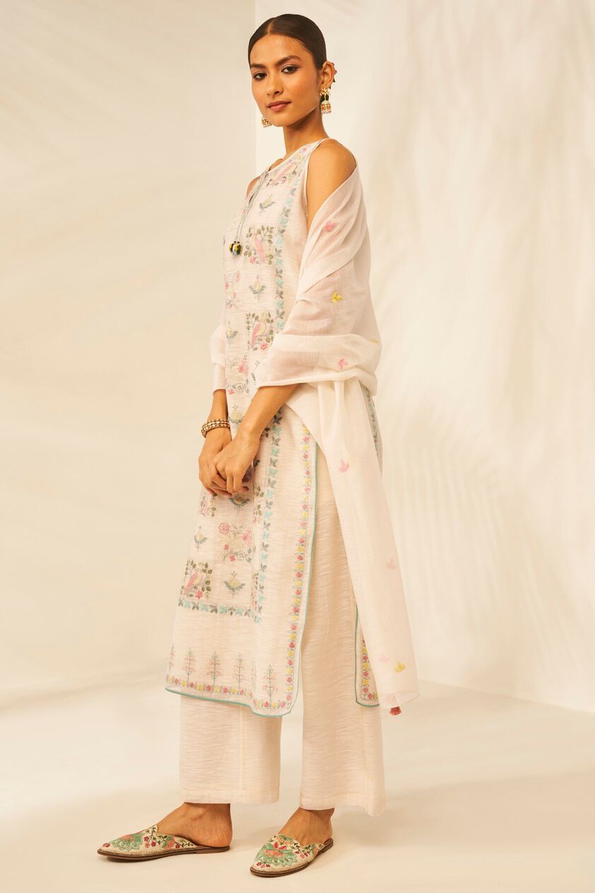 2 - Hand-Embroidered Sleeveless Kurta Set, image 2
