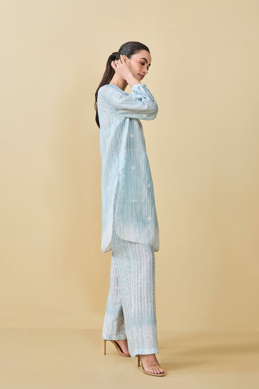 From The Mountain Hand-embroidered Chikankari Co-ord - Indigo, Indigo, image 2