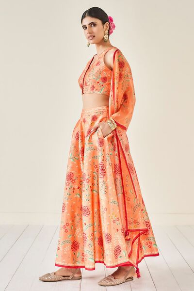 Lopa Skirt Set - Orange