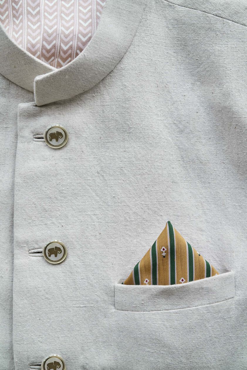 Savar Pocket Square - Mustard, Mustard, image 3