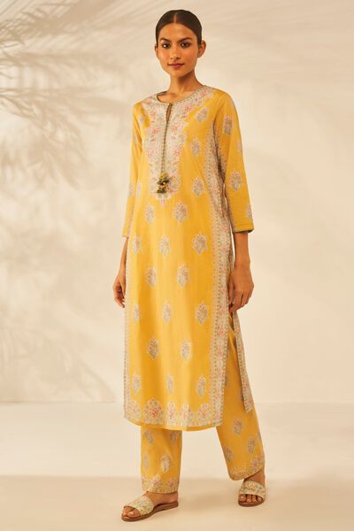 Mehar Kurta Set - Yellow