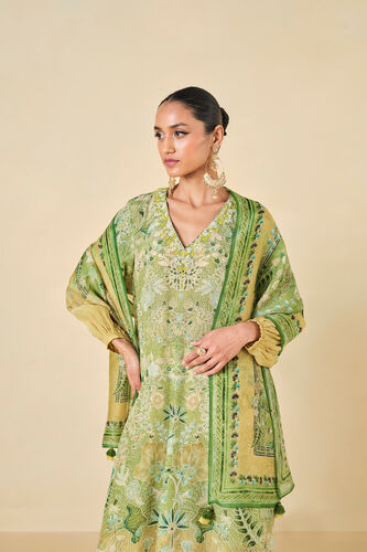 Natoya Printed Kurta Set - Lime, Lime, image 4