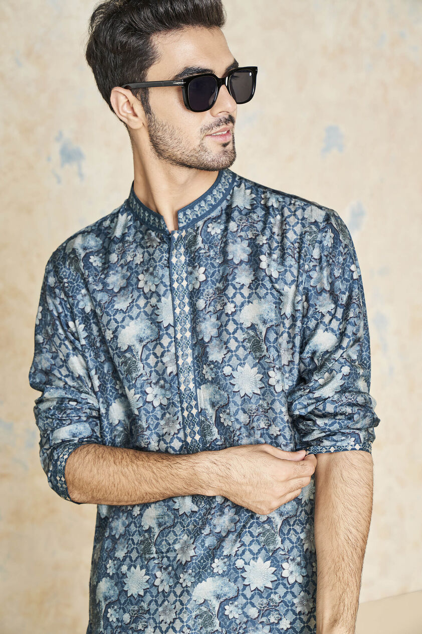 Bhramar Kurta - Blue, Blue, image 7
