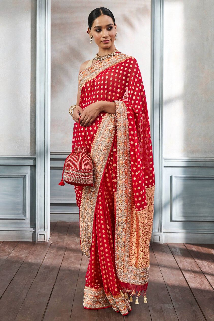 4 - Rahini Saree Set – Red, image 4