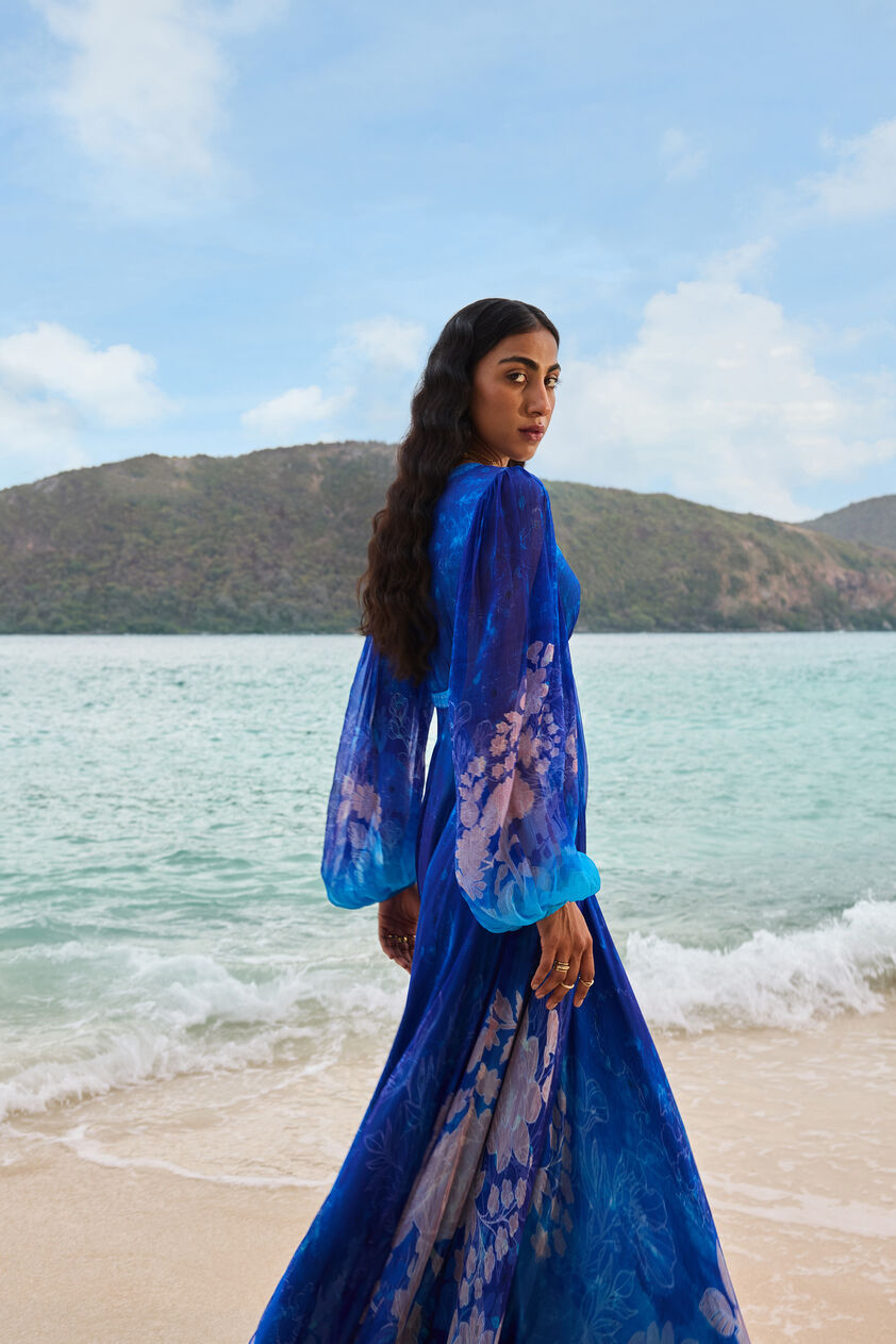 Talise Chiffon Gown - Blue, Blue, image 5