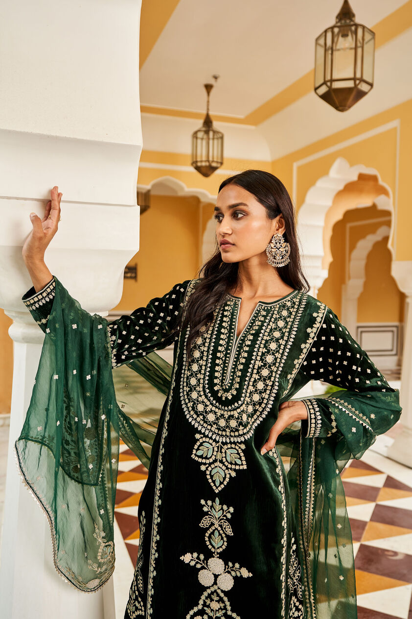 Mahnoor Suit Set - Green, Green, image 3