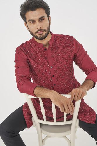 Gulzar Kurta- Maroon, Maroon, image 5