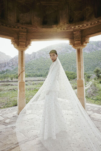 Sikara Mirror & Zardozi Silk Gharara Set - Ivory, Ivory, image 4