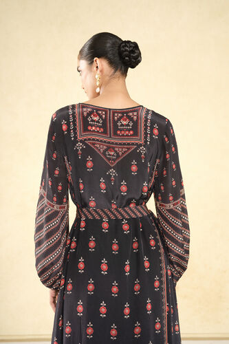 Aksum Prnted Kaftan - Black, Black, image 3