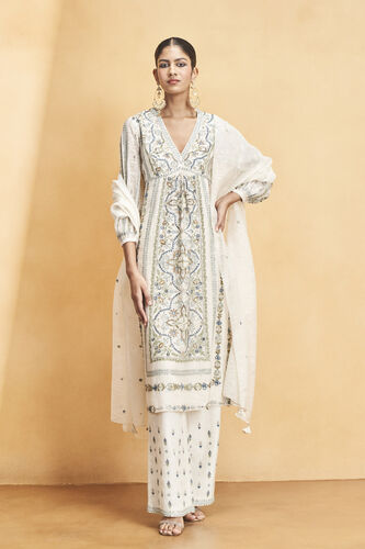 Sabela SEWA Hand-embroidered Mul Suit Set - Ivory, Ivory, image 1