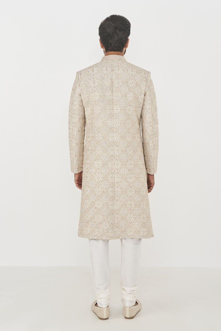 Dheer Sherwani - Off White, Cream, image 3