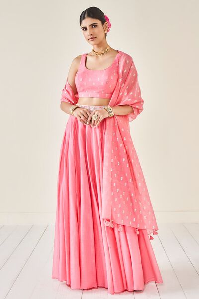 Madhul Lehenga Set - Pink