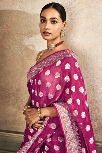 6 - Radhya Saree Set -  Hot Pink, image 6