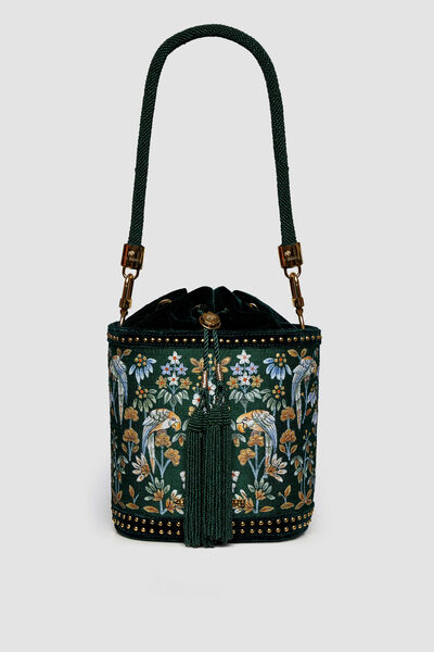 Pichhwai Bucket Bag - Starling Green