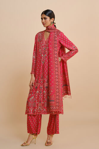 Nooraya Silk Suit Set - Red, Red, image 1