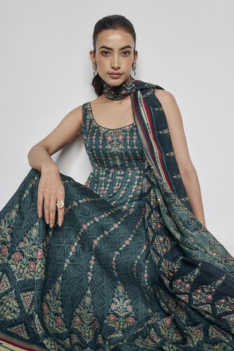 Demilune Anarkali Set - Green, Green, image 4