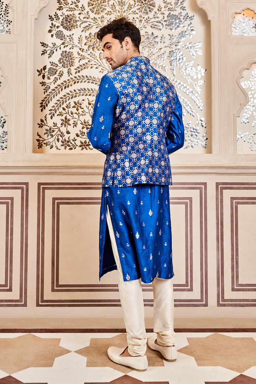 Nirved Nehru Jacket - Navy, Blue, image 3