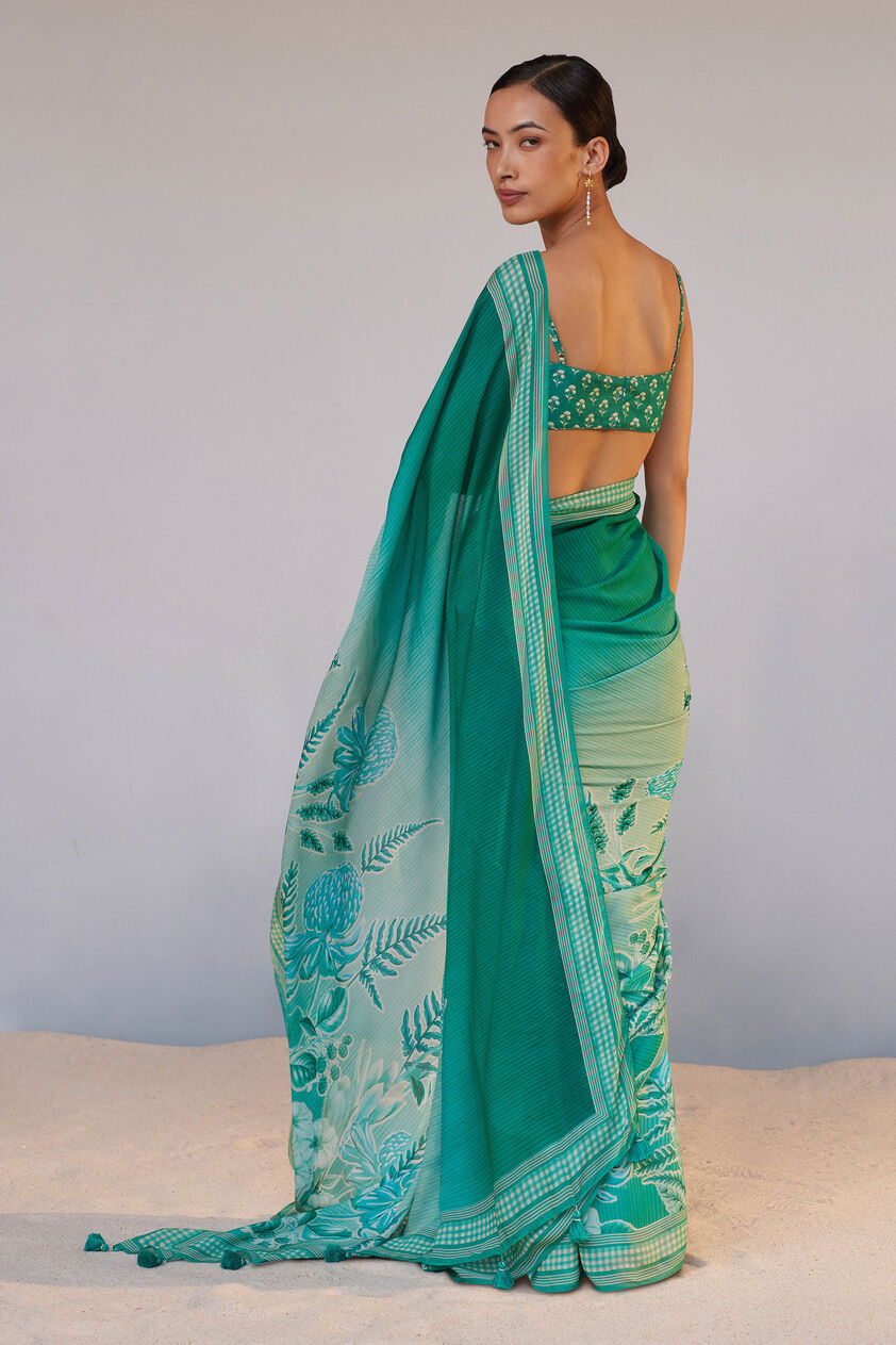 Aisling Saree Set - Green, Green, image 3