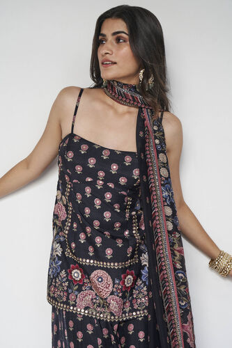 Amaya Embroidered Silk Suit Set - Black, Black, image 6