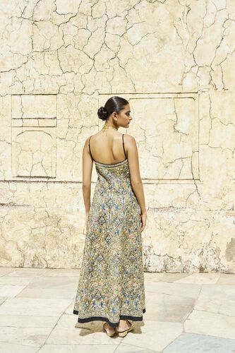 Firefly Fleet Embroidered Zardozi Silk Dress - Black, Black, image 2
