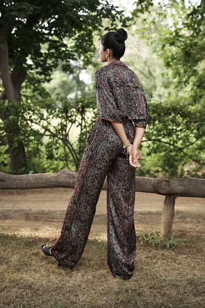 Zen Ajrakh Hand-block Printed Coord - Black