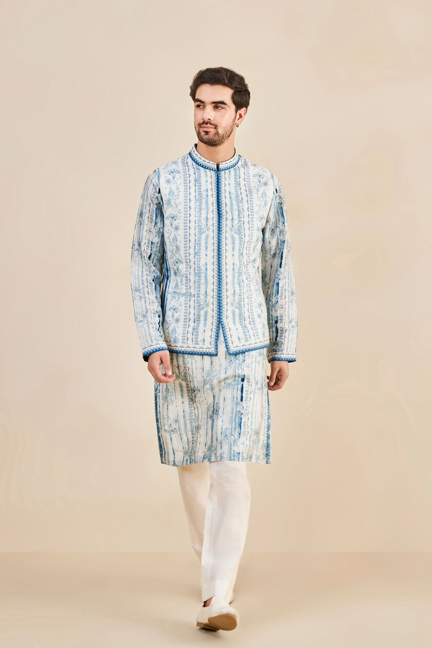 Abhinit Nehru Jacket - Blue, Blue, image 1