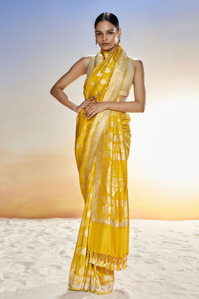 Sahana Benarasi Saree -Mustard