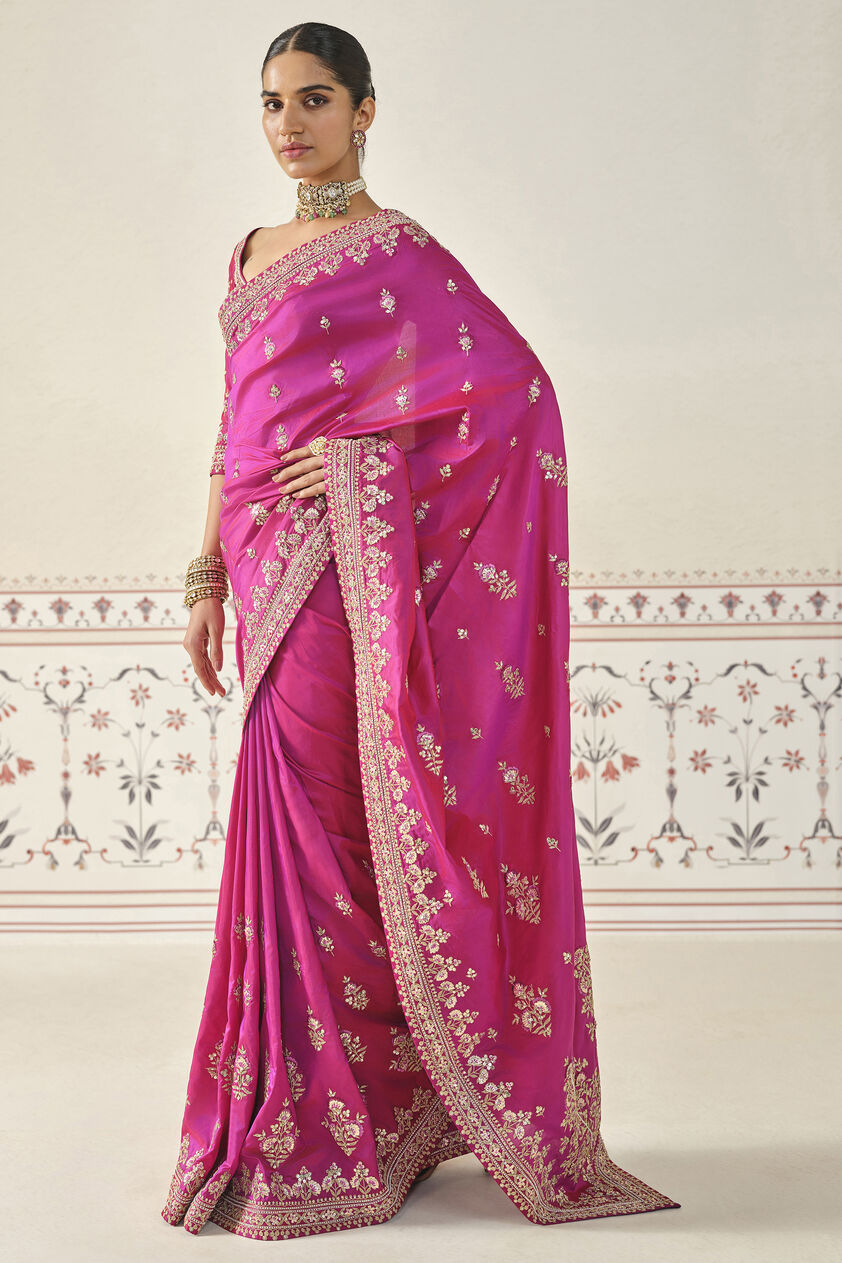 Debasmita Embroidered Saree - Pink, Purple, image 2