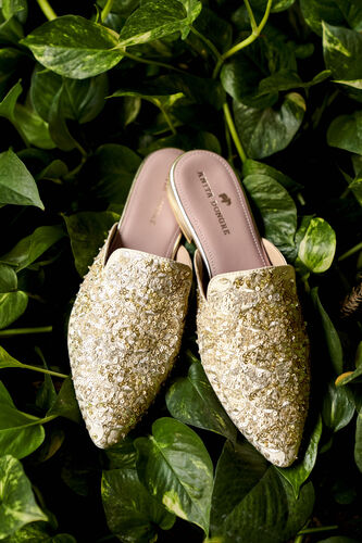 Golden Bloom Mules - Gold, Gold, image 1