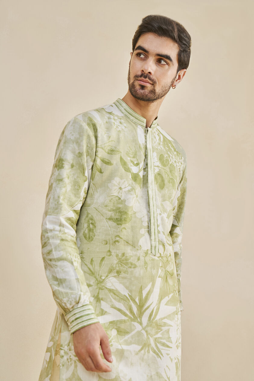 From The Tropics Kurta - Lime, Lime, image 5